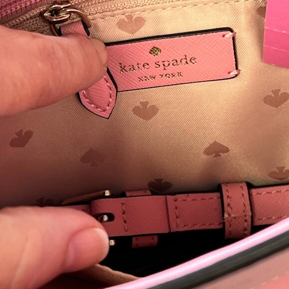 Kate Spade New York Womens Pink Melanie Textured PVC Crossbody Satchel Bag $359 - Picture 8 of 11